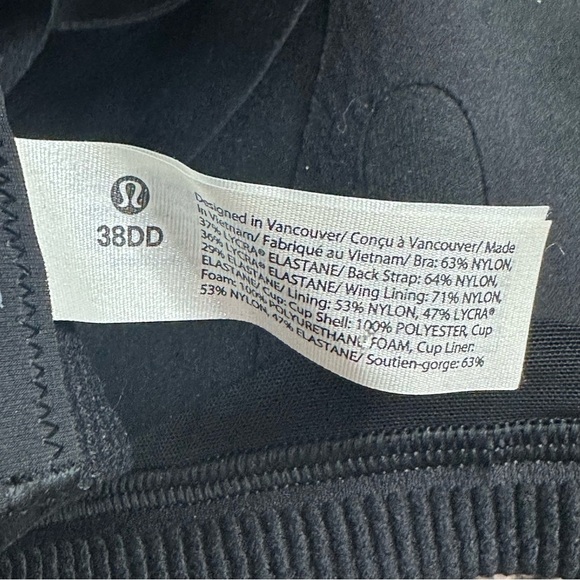 Lululemon AIRSUPPORT BRA HIGH SUPPORT 38 DD E NWT running black wireless yoga - Picture 9 of 12